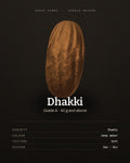 A single Dhakki date, deep amber, showing the wrinkled skin of the dried fruit